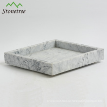 Eleganter natürlicher Carrara-Marmortablett mit populärem Design